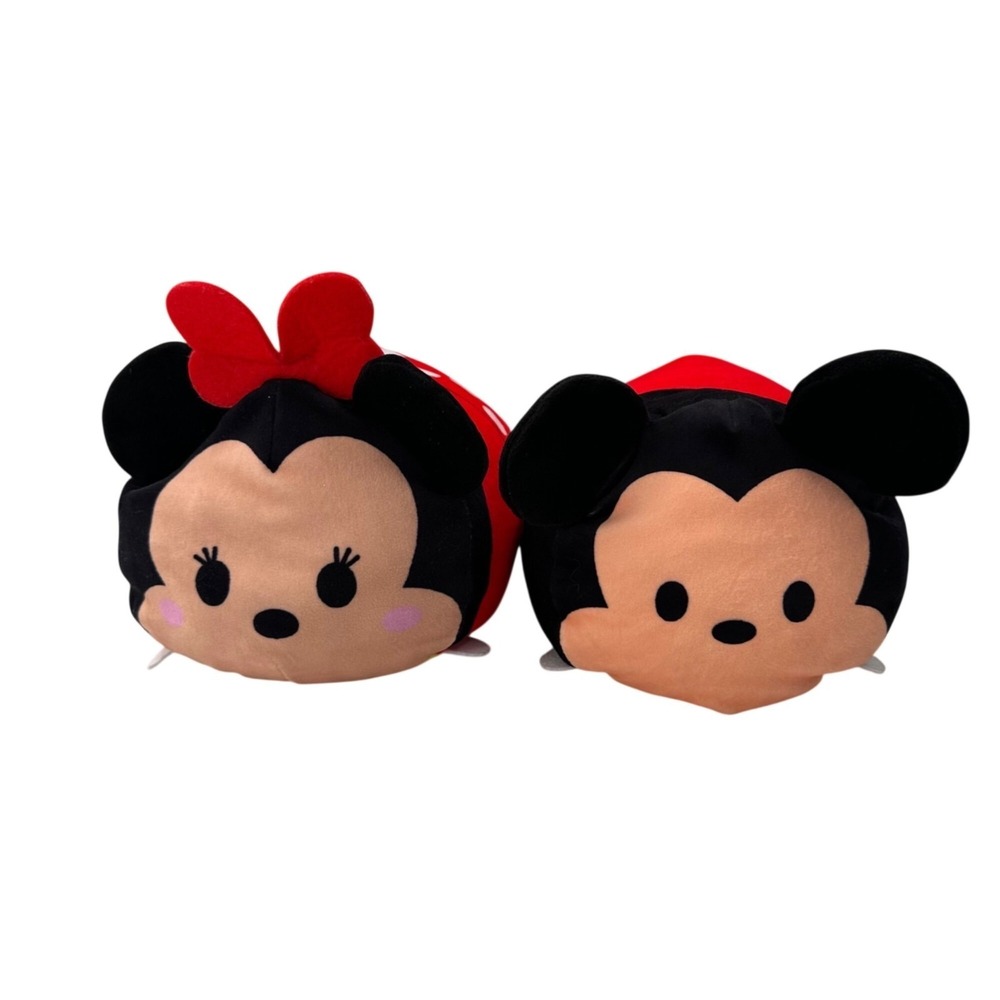 Disney Tsum Tsum Mickey & Minnie Mouse Plush Stuffed Toy Set Felt Collectible 9"